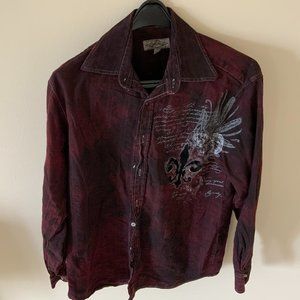Eighty Eight Red Wine Button-Up Shirt M